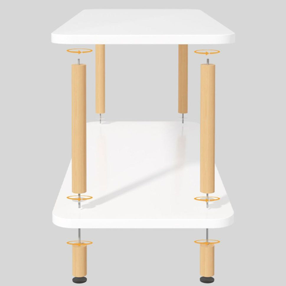 Traditional Vintage MDF Rectangular Side Table 2-Tier For Living Room