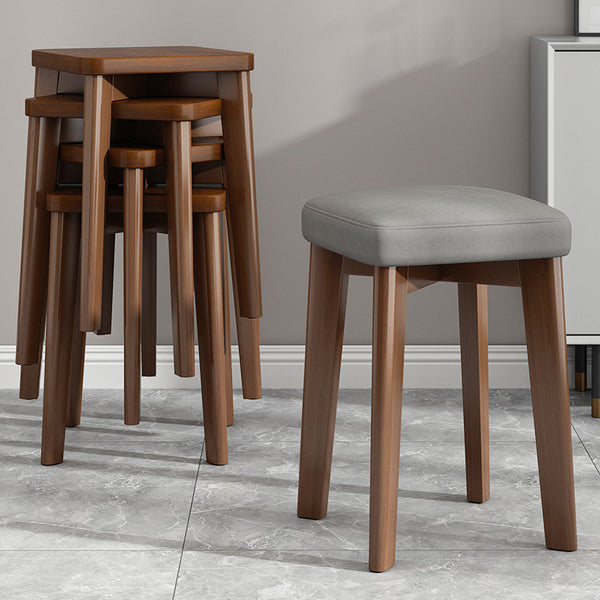 Modern Minimalist Square Upholstered Wood Technology Cloth Dining Chair ...