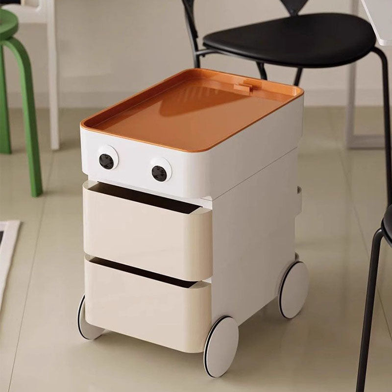 Monolithic Rectangular Smart Side Table Modern Minimalist Rectangular ABS Stainless Steel Side Table 2/3 Drawer ...