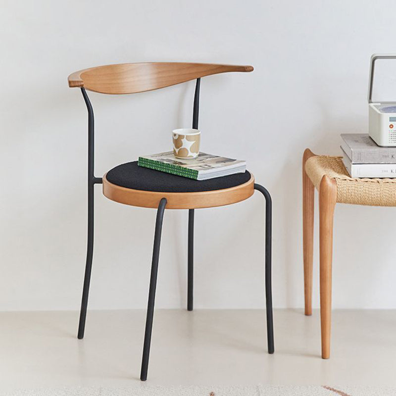 Traditional Rounded Chair Traditional Vintage Cow Corner Round Upholstered Fabric Iron Dining ...
