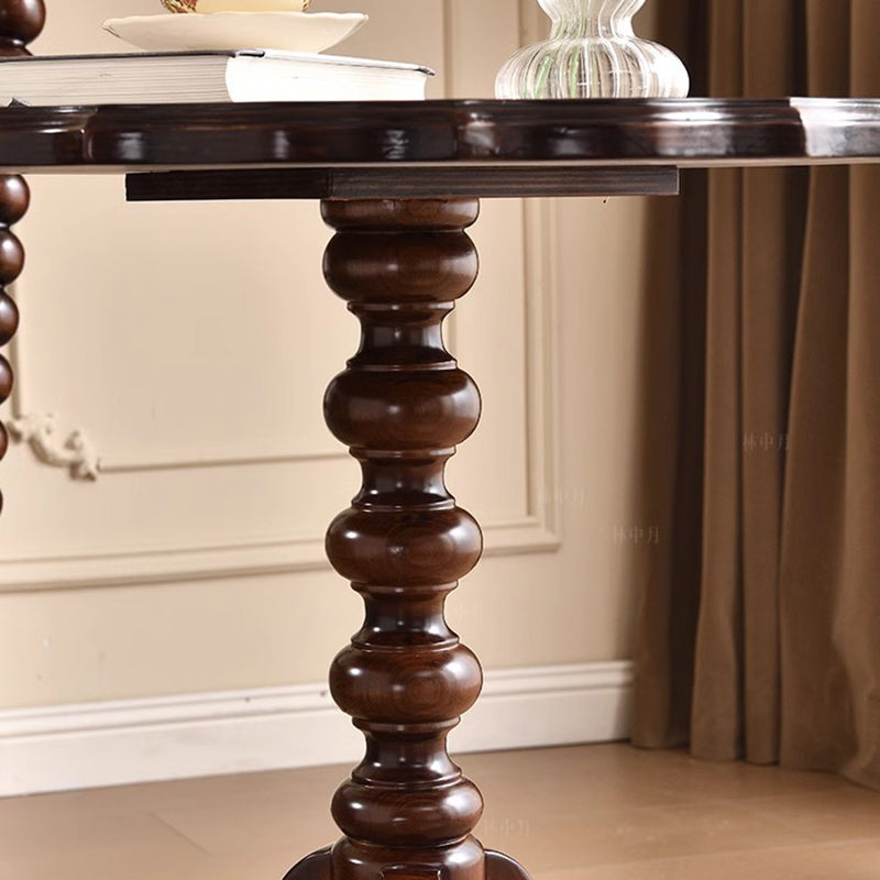 Traditional European Round Multi-Layer Solid Wood Rubberwood Solid Wood ...