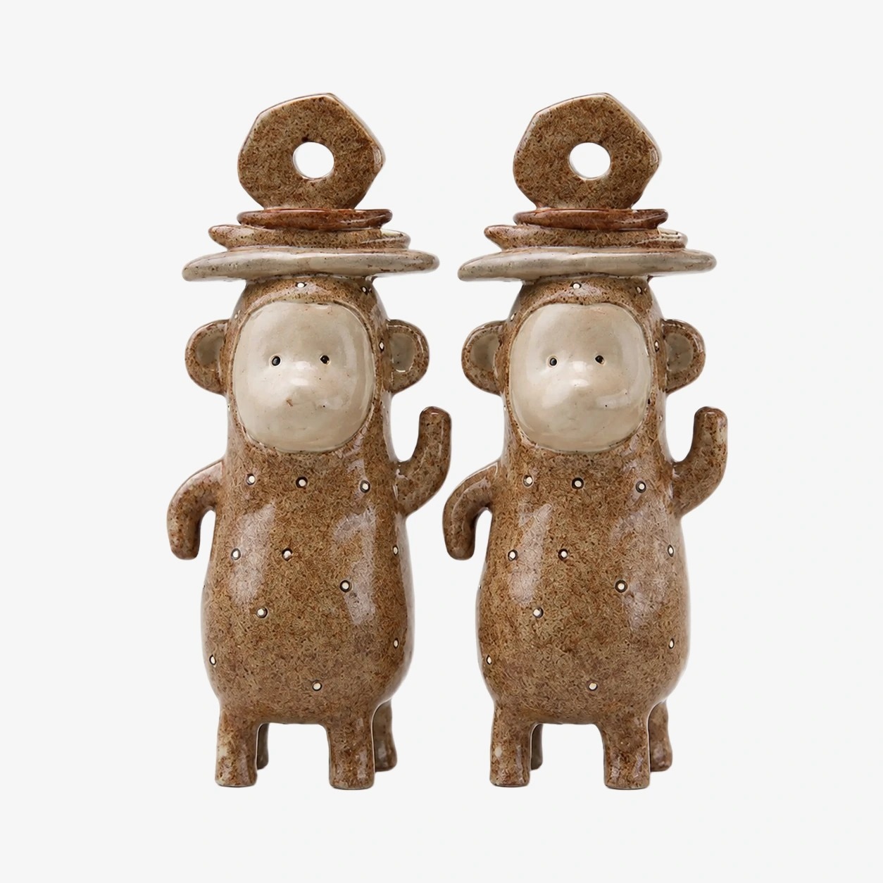 Monkey Bookends resin sculpture pair