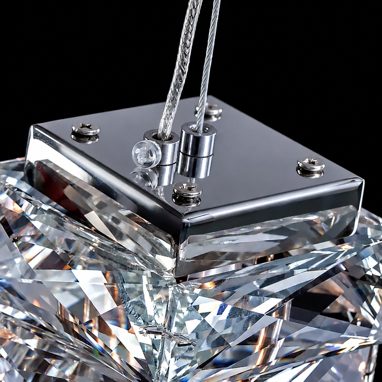 Sculptural Crystal Column LED Pendant Light