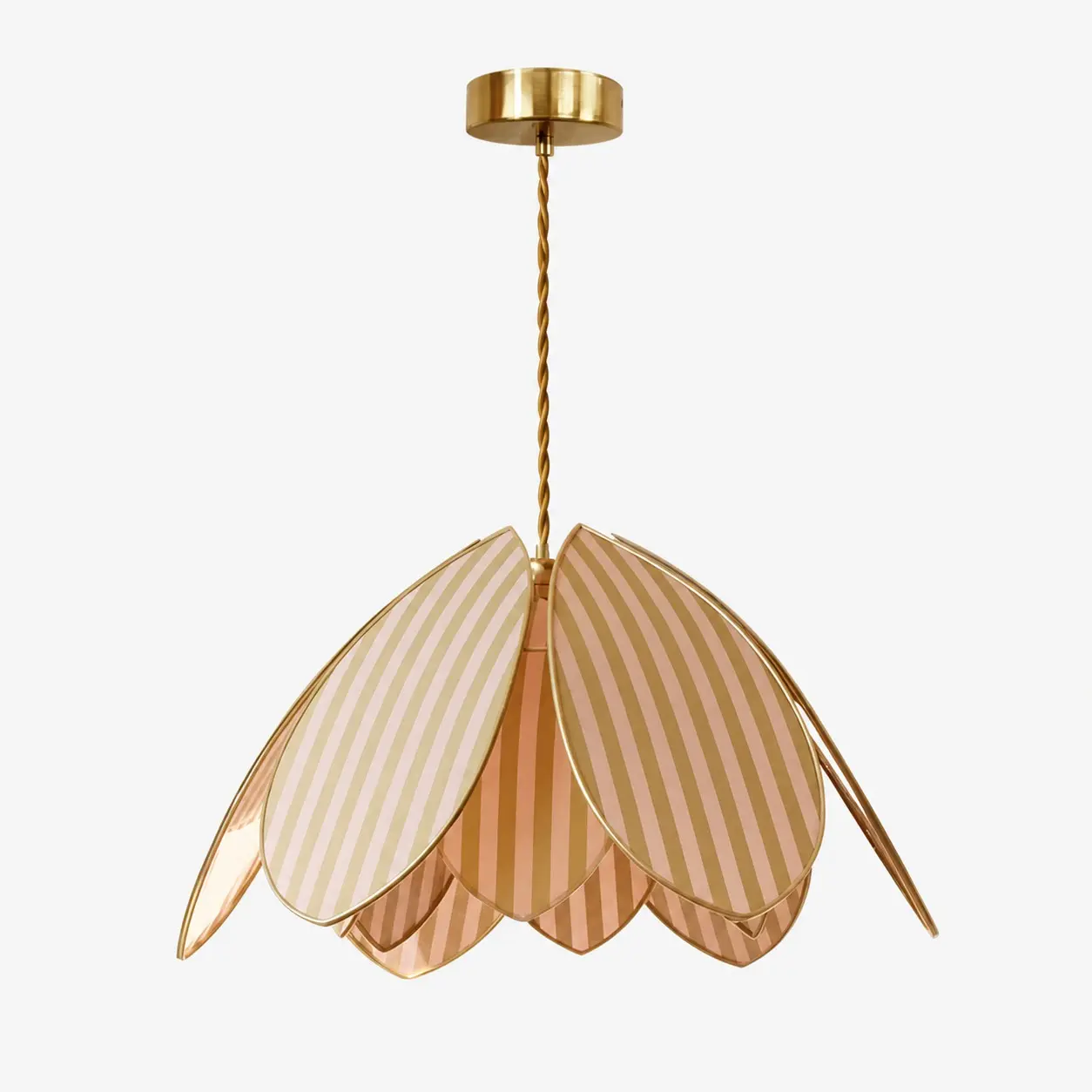 Yellow double-layer petal pendant light